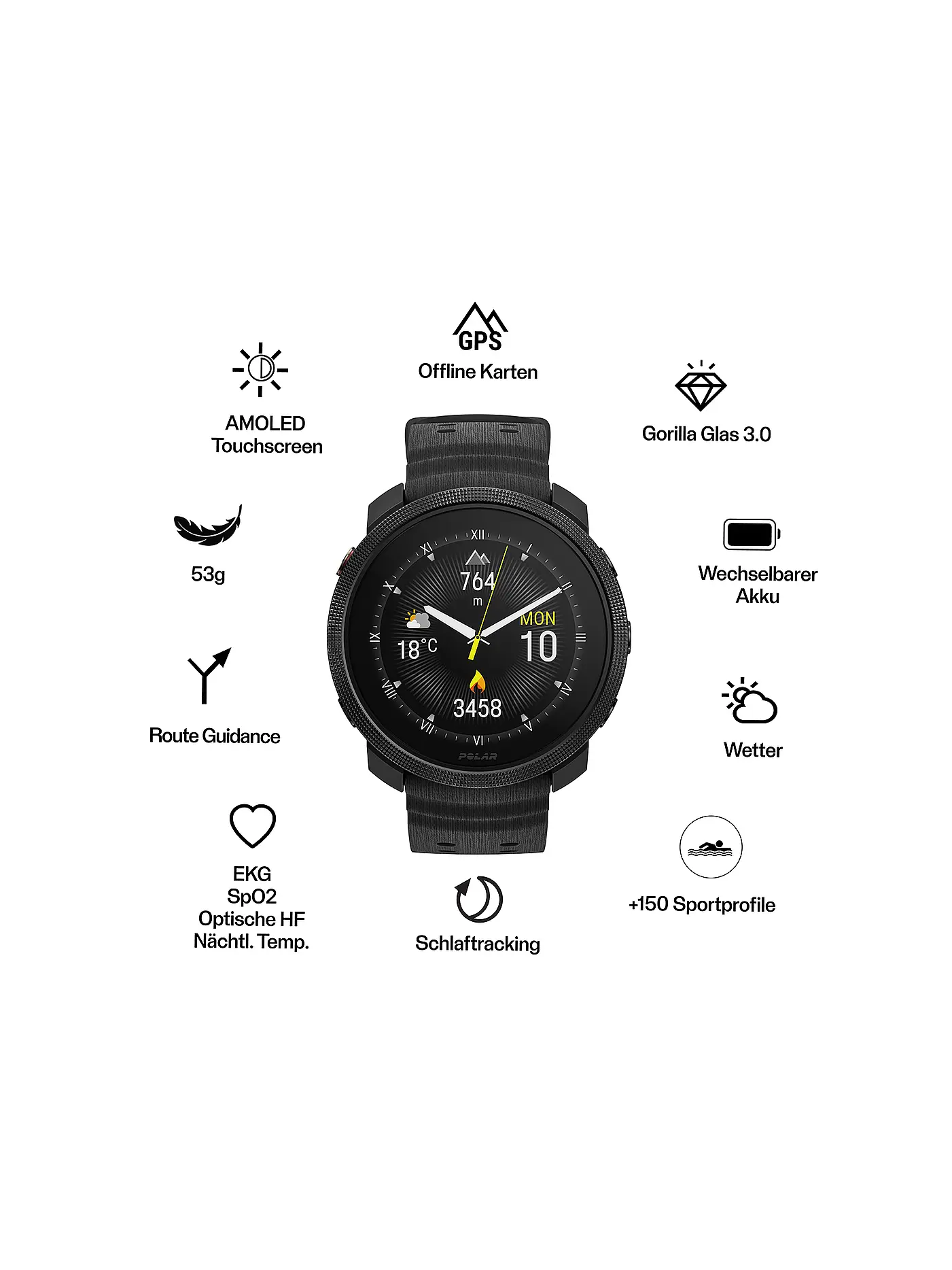 POLAR | Fitness-Smartwatch Vantage M3 | schwarz